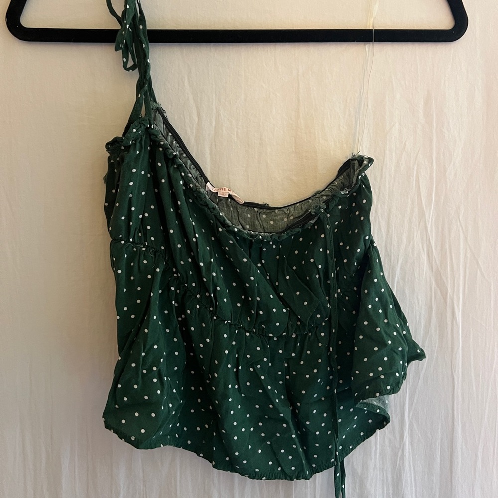 Pacsun green polka dot crop top